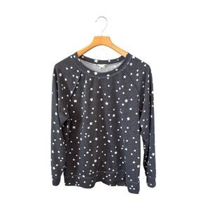 Caslon Women’s Starry Gray White Pullover Sweatshirt Large